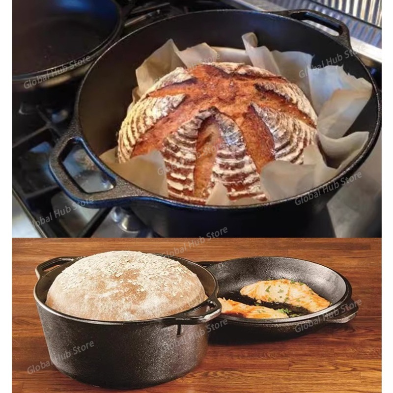 Set Panci Besi Cor 2 in 1 deng - Camp Dutch Oven Cast ulasan dan harga