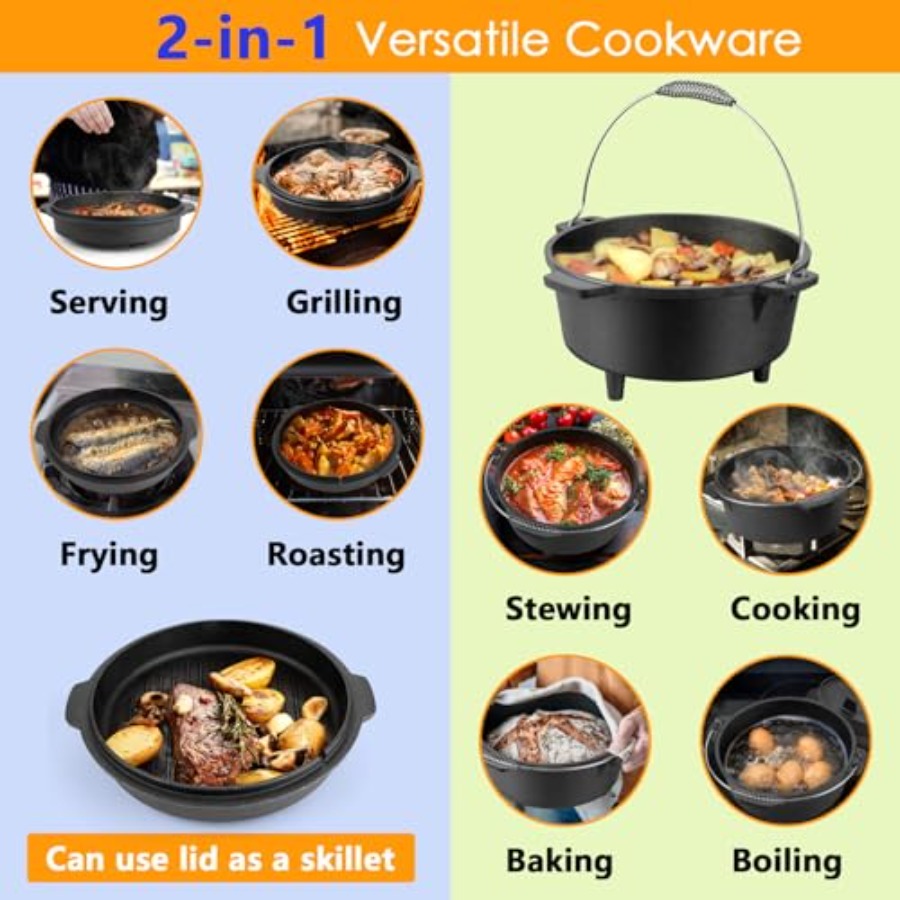 Panci Besi Cor 7 QT, Panci Dal - Camp Dutch Oven Cast ulasan dan harga