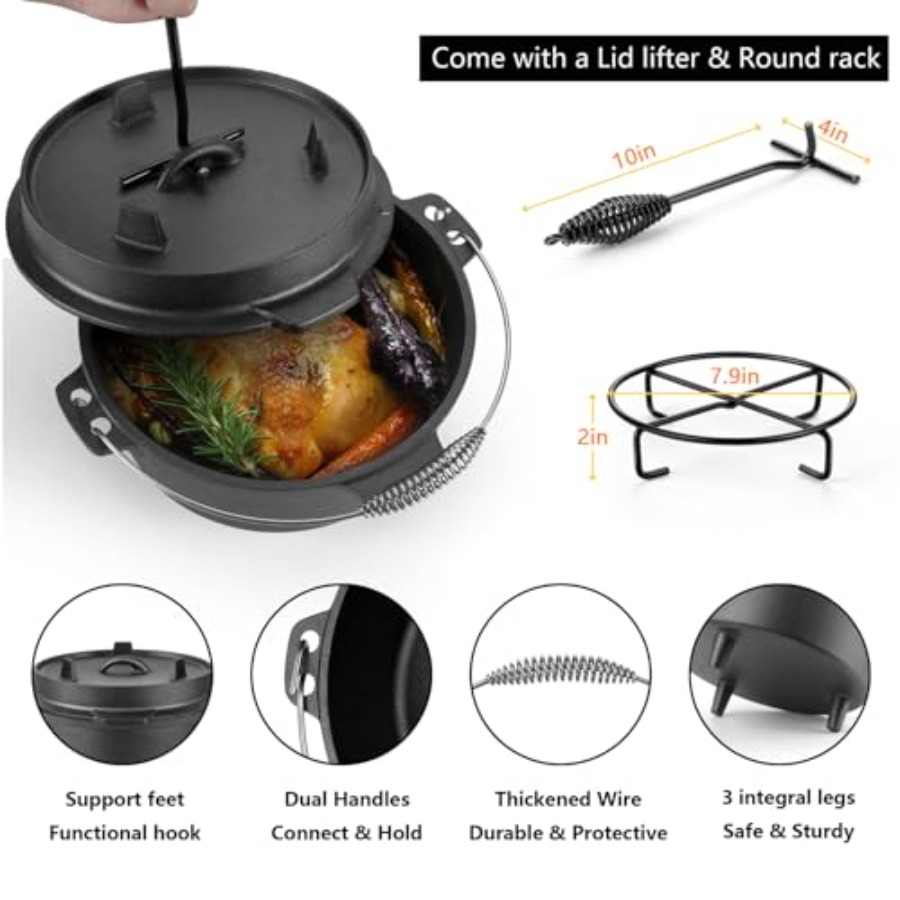 Panci Besi Cor 7 QT, Panci Dal - Camp Dutch Oven Cast ulasan dan harga